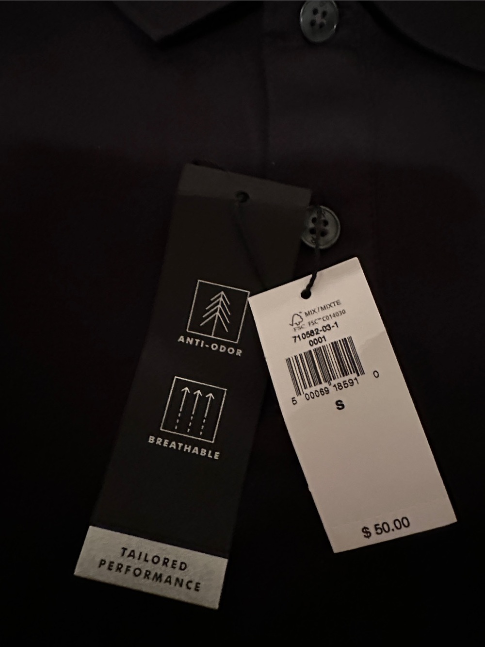 Banana Republic Black Men's Polo Shirt - NWT breathable size small very stretchy - Picture 2 of 10